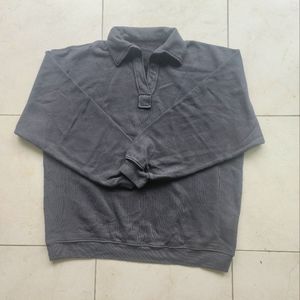 Daily Drills Oversized collared crew, Vintage Black